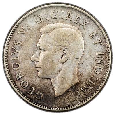 SOLD Canada 1947 Dot 25 Cents Quarter Silver Coin - F-12