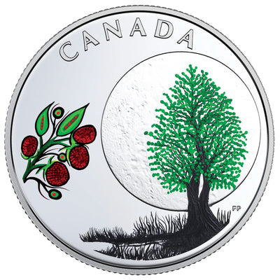 Canada 2018 $3 13 Teachings from Grandmother Moon: Raspberry Moon .9999 Fine Silver Coin