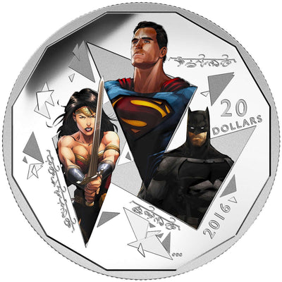 Canada 2016 $20 Batman V. Superman Dawn of Justice The Trinity .9999 Silver Coin