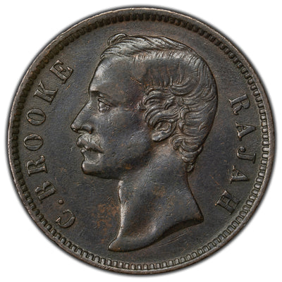 Sarawak 1870 1 Once Cent Coin - EF
