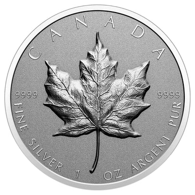 Canada 2022 $20 Ultra-High Relief 1oz Silver Maple Leaf SML .9999 Fine Silver Coin (spotted)