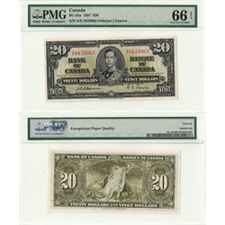 SOLD $20 1937 Bank of Canada Note Osborne Signature BC-25a - PMG Gem UNC-66 EPQ