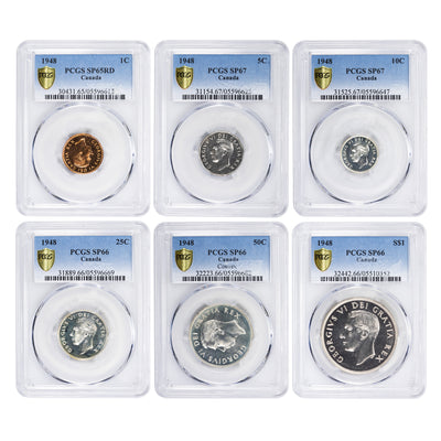 SOLD Canada 1948 6-Coin Specimen Set - PCGS SP-65-67 - Incredible Set