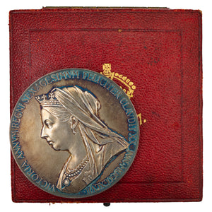 SOLD Great Britain 1897 Victoria Diamond Jubilee Silver Medal 55mm In Original Box