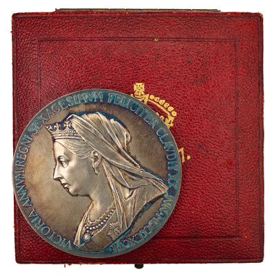 SOLD Great Britain 1897 Victoria Diamond Jubilee Silver Medal 55mm In Original Box