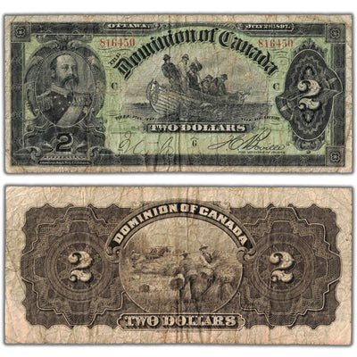 SOLD $2 1897 Dominion of Canada Note Boville DC-14c - Fine