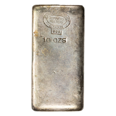 SOLD Johnson Matthey London 10oz .999 Fine Silver Bar