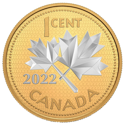 Canada 2022 1 Cent: 10th Anniversary of the Farewell to the Penny 5oz .9999 Fine Silver Coin