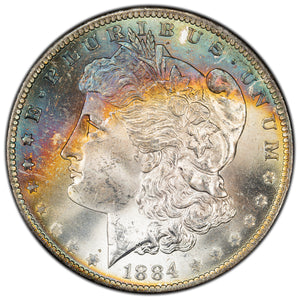 SOLD United States 1884-O $1 Morgan Dollar Silver Coin - BU Pretty Crescent Toning