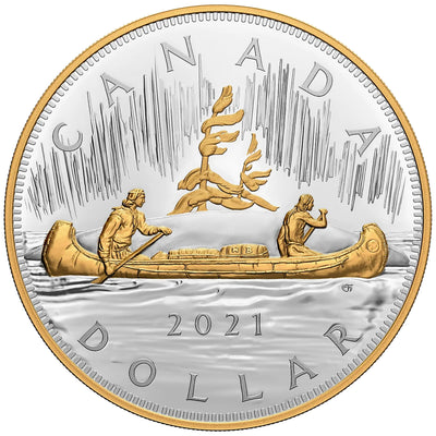 Canada 2021 $1 The Quintessential Voyageur Dollar .9999 Fine Silver Kilo Coin (missing outer sleeve)