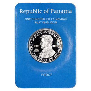SOLD Panama 1976 150 Balboa .999 Platinum Proof Coin - In Original Card