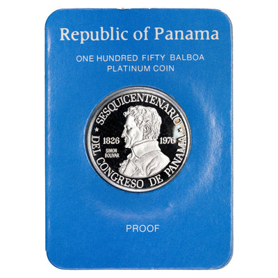 SOLD Panama 1976 150 Balboa .999 Platinum Proof Coin - In Original Card
