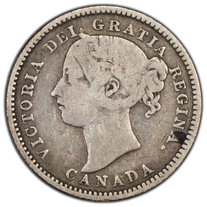 SOLD Canada 1893 Flat Top 3 Obv 5 10 Cents Dime Silver Coin - VG-10