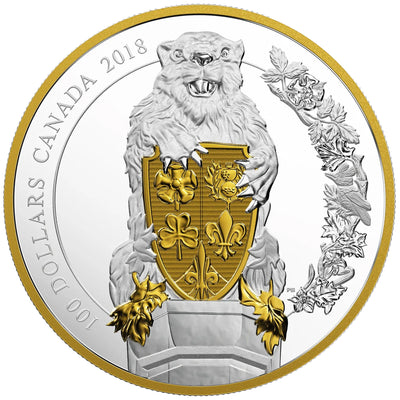 Canada 2018 $100 Keepers of Parliament: The Beaver .9999 Fine Silver Coin