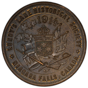 SOLD Canada 1914 Lundy's Lane Historical Society Niagara Falls Token/Medal 32mm
