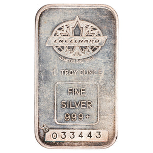 SOLD Engelhard Maple Leaf 1oz .999 Fine Silver Bar - "Quality" Engraved on Back