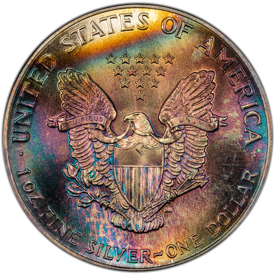 United States 1986 1oz .999 Fine Silver Eagle Coin - Incredibly Toned