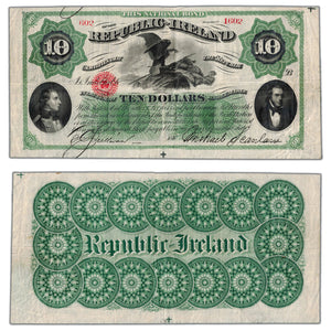 SOLD Ireland Republic 1866-1919 $10 Ten Dollars National Bond Remainder P #S102r