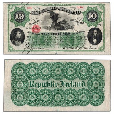 SOLD Ireland Republic 1866-1919 $10 Ten Dollars National Bond Remainder P #S102r