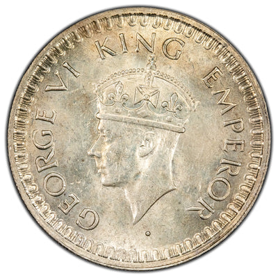 India 1943 Bombay Half Rupee Silver Coin