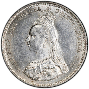 SOLD Great Britain 1889 One Shilling Silver Coin - AU