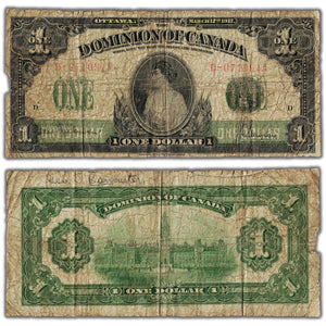 SOLD $1 1917 Dominion of Canada Note Series D Suffix A DC-23c - Filler