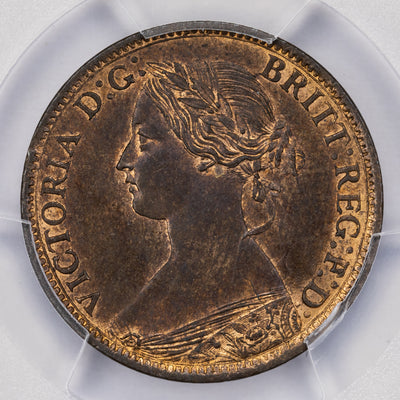 Nova Scotia 1861 1/2 Half Cent Coin - PCGS MS-64 RB