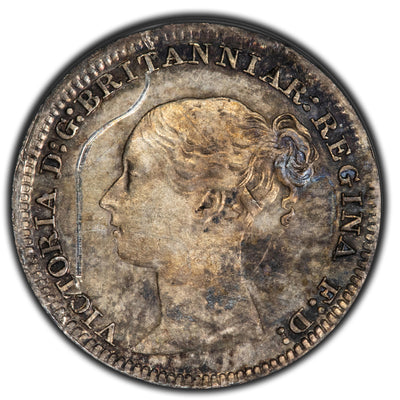 SOLD Great Britain 1887 4-Coin Maundy Silver Coin Set - Scratched 1 Pence