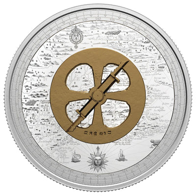 Canada 2021 $50 Lost Then Found: Champlain and the Astrolabe .9999 Fine Silver Coin (cracked capsule)