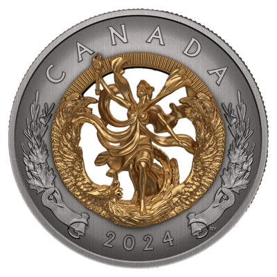 Canada 2024 $50 Allegory of Freedom .9999 Fine Silver Coin