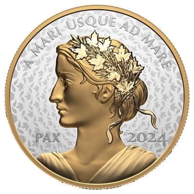 Canada 2024 $50 Peace Dollar .9999 Fine Silver Coin