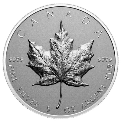 Canada 2022 $50 Ultra High Relief 5oz Silver Maple Leaf .9999 Fine Silver Coin