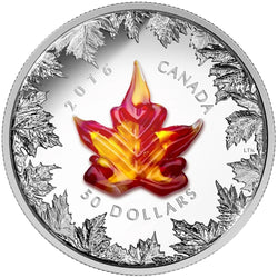 Canada 2016 $50 Murano Maple Leaf: Autumn Radiance .9999 Silver Coin