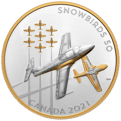 Canada 2021 $50 The Snowbirds: A Canadian Legacy .9999 Fine Silver Coin (impaired)