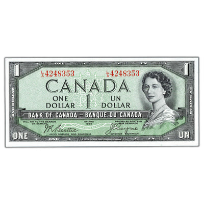 SOLD $1 1954 Bank of Canada Note Devil Face L/A Prefix BC-29b - Choice UNC