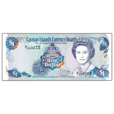 Cayman Islands 1996 $1 One Dollar Note P #16a - Low Serial #235 - Choice UNC