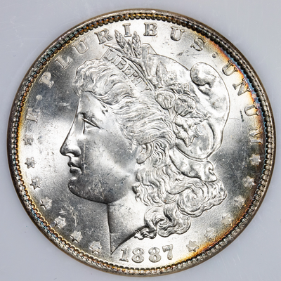 United States 1887 $1 Morgan Silver Dollar Coin - NGC MG-64