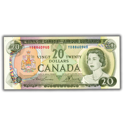 $20 1969 Bank of Canada Note Lawson-Bouey YB Prefix BC-50b - Uncirculated