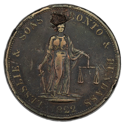 Upper Canada Leslie & Sons 1822 2d Two Pence Token UC-3 - Damaged