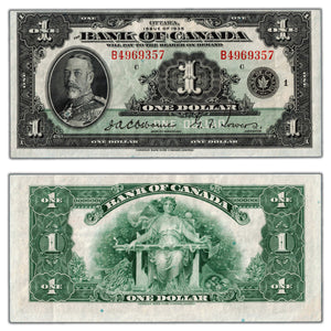 SOLD $1 1935 Bank of Canada Note English Text Letter 'B' BC-1 - VF/EF