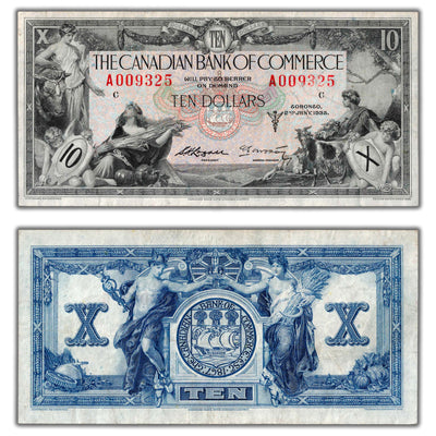 SOLD $10 1935 Canadian Bank of Commerce Canada Chartered Note #75-18-08a - VF/EF