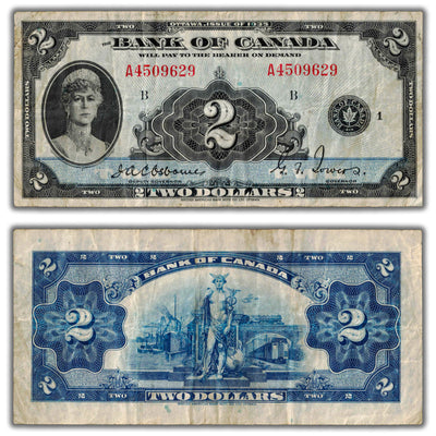 $2 1935 Bank of Canada Note English Text BC-3 - VF