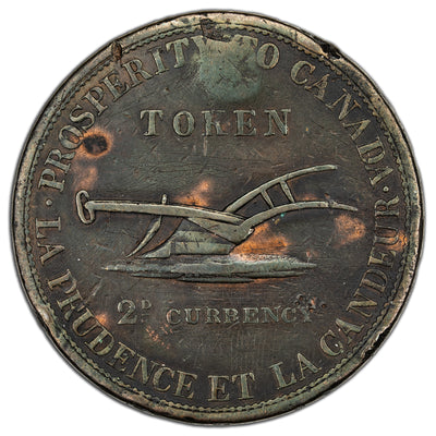 Upper Canada Leslie & Sons 1822 2d Two Pence Token UC-3 - Damaged