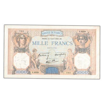 France 1940 1000 Thousand Francs Note P #90c - About EF