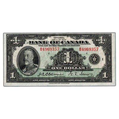SOLD $1 1935 Bank of Canada Note English Text Letter 'B' BC-1 - VF/EF