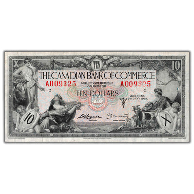 SOLD $10 1935 Canadian Bank of Commerce Canada Chartered Note #75-18-08a - VF/EF