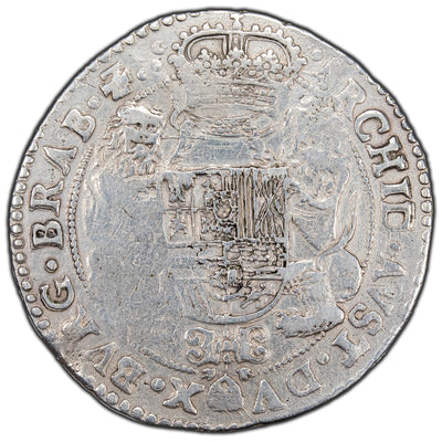 SOLD Spanish Netherlands 1662 Brussels Ducaton Silver Coin Dv. #4454 - Cleaned