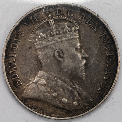Canada 1908 Large 8 5 Cents Silver Coin - ICCS VF-30