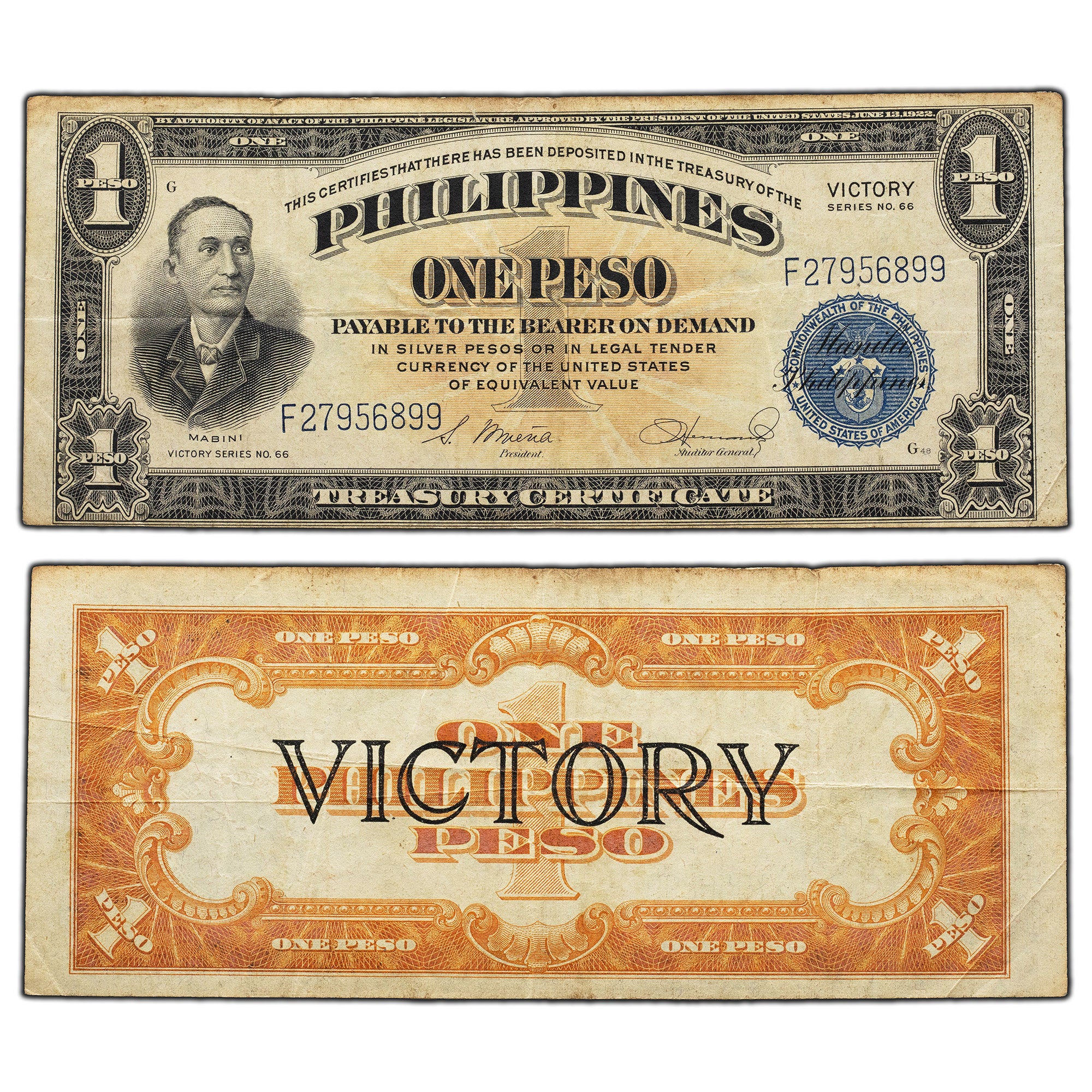 SOLD Philippines 1944 1 One Peso Victory Series Note The Toronto Coin