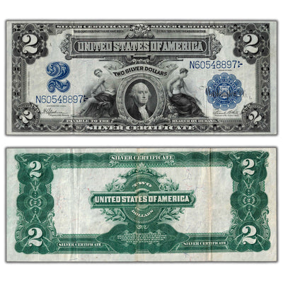 SOLD United States 1899 $2 Silver Certificate Note Fr #258 - VF+